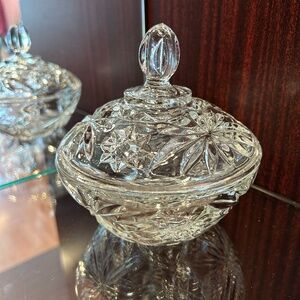 Vintage Pressed Glass Sugar/Candy Bowl with a Lid